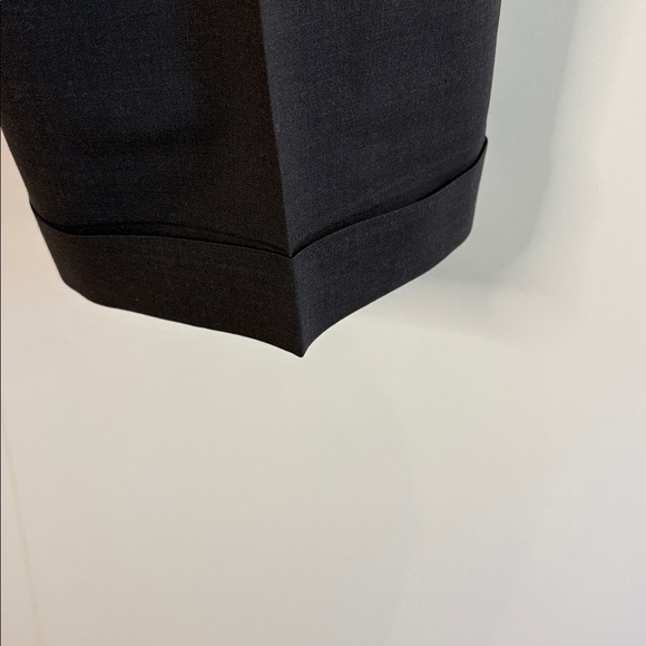 Classic Charcoal Super 100 Italian Wool Trousers. Pleated and Cuffed - Picture 5 of 8